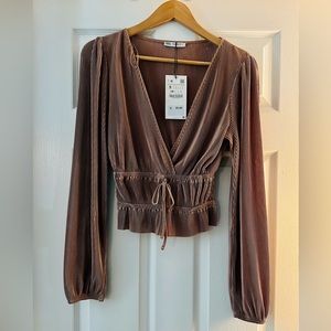 Zara Taupe Top.